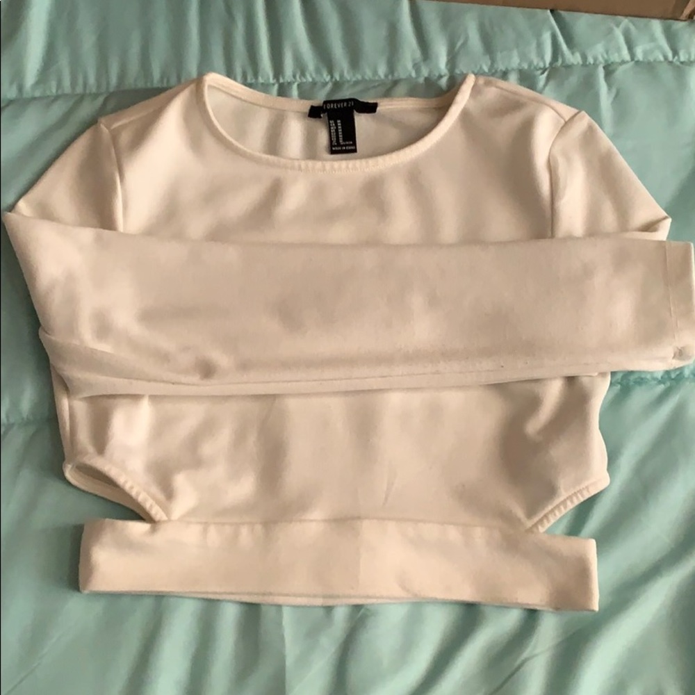 Forever 21 Cream white crop top